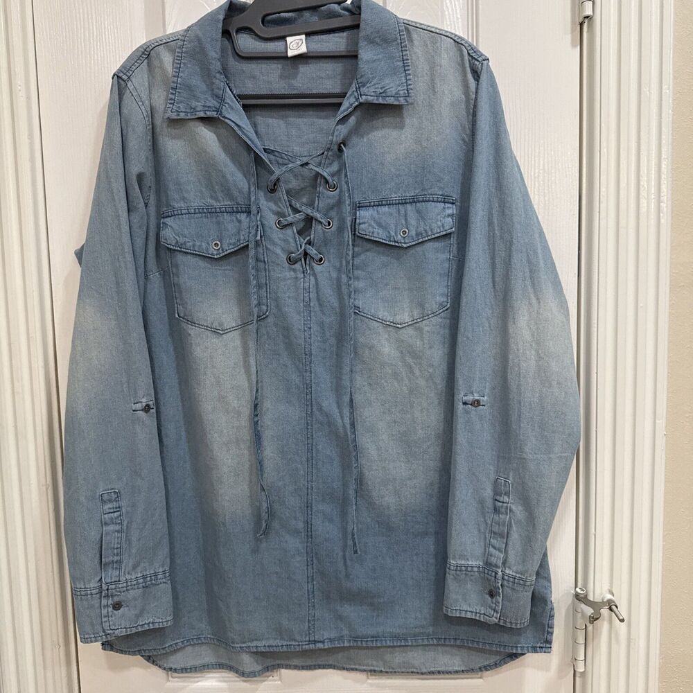 CY Fashion denim tunic LS top